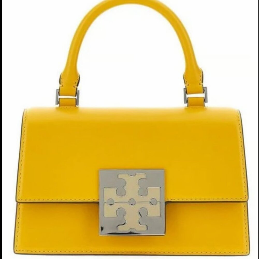 Tory Burch Bon Bon Color Block Mini Top Handle Bag- Yellow